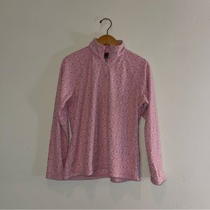 Eddie Bauer pink quarterzip fleece longsleeve top. Size Medium